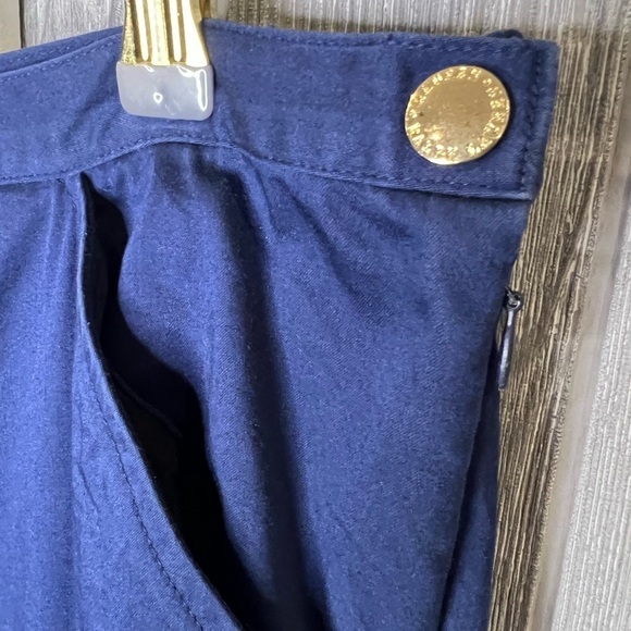 140. Lauren Ralph Lauren Straight Cropped Side Zip Dress Pants Navy 18W - Picture 4 of 5